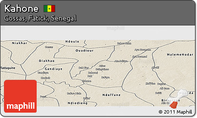 Shaded Relief Panoramic Map of Kahone