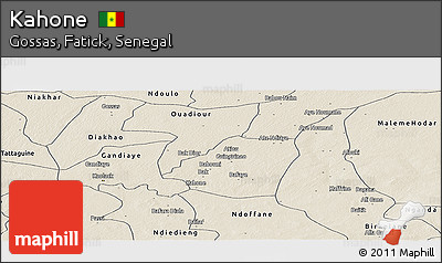 Shaded Relief Panoramic Map of Kahone