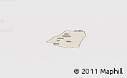 Shaded Relief Panoramic Map of Kahone, single color outside