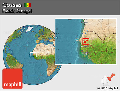 Satellite Location Map of Gossas