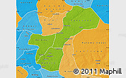 Physical Map of Gossas, political shades outside