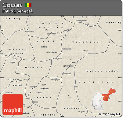 Shaded Relief Map of Gossas