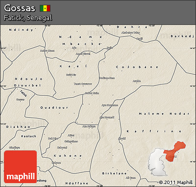 Shaded Relief Map of Gossas