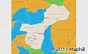 Shaded Relief Map of Gossas, political outside