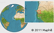 Satellite Location Map of Ouadiour