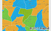 Physical Map of Ouadiour, political outside