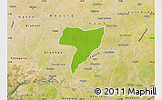 Physical Map of Ouadiour, satellite outside