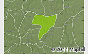 Physical Map of Ouadiour, semi-desaturated