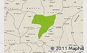 Physical Map of Ouadiour, shaded relief outside