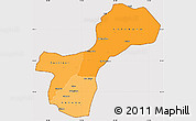 Political Shades Simple Map of Gossas, cropped outside