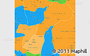 Political Shades Simple Map of Gossas, political outside