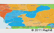 Political Shades Panoramic Map of Fatick