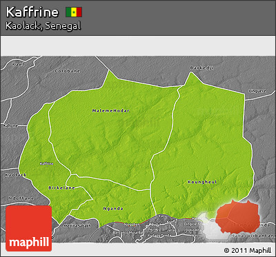 Physical 3D Map of Kaffrine, desaturated
