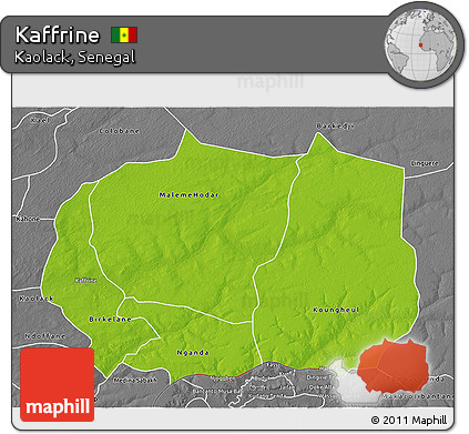 Physical 3D Map of Kaffrine, desaturated