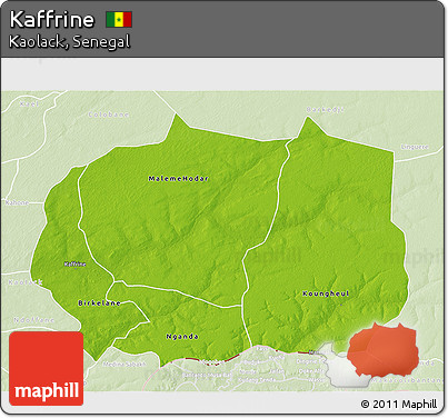 Physical 3D Map of Kaffrine, lighten