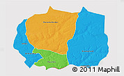 Political 3D Map of Kaffrine, cropped outside