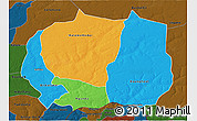 Political 3D Map of Kaffrine, darken