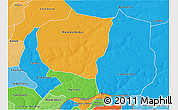 Political 3D Map of Kaffrine, political shades outside