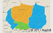 Political 3D Map of Kaffrine, shaded relief outside