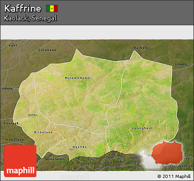 Satellite 3D Map of Kaffrine, darken