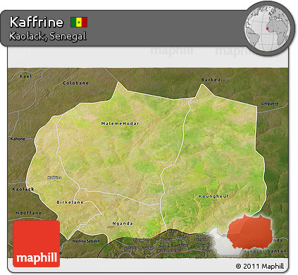 Satellite 3D Map of Kaffrine, darken