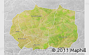 Satellite 3D Map of Kaffrine, lighten, desaturated