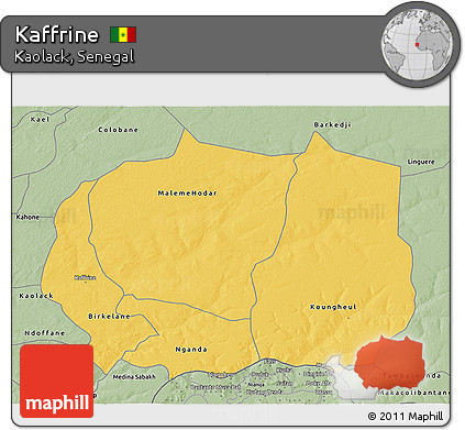 Savanna Style 3D Map of Kaffrine