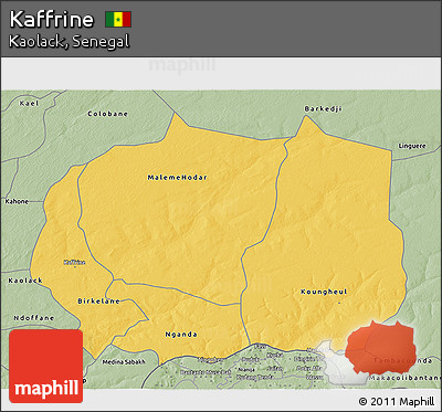 Savanna Style 3D Map of Kaffrine