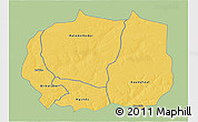 Savanna Style 3D Map of Kaffrine, single color outside
