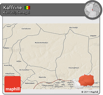 Shaded Relief 3D Map of Kaffrine