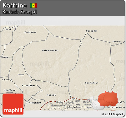 Shaded Relief 3D Map of Kaffrine