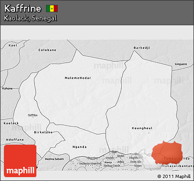 Silver Style 3D Map of Kaffrine