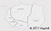 Silver Style 3D Map of Kaffrine, single color outside