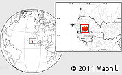 Blank Location Map of Kaffrine, within the entire country