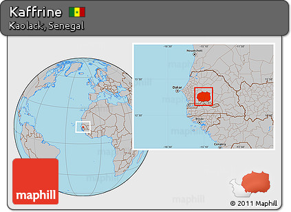 Gray Location Map of Kaffrine