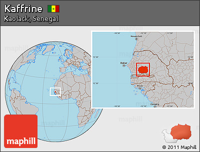 Gray Location Map of Kaffrine