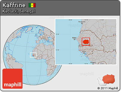 Gray Location Map of Kaffrine