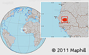 Gray Location Map of Kaffrine, highlighted parent region