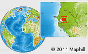 Physical Location Map of Kaffrine, highlighted parent region