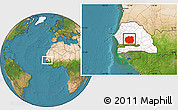 Satellite Location Map of Kaffrine, highlighted country