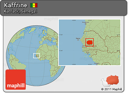 Savanna Style Location Map of Kaffrine