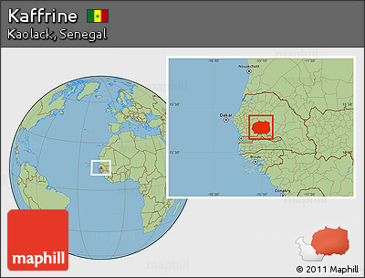 Savanna Style Location Map of Kaffrine