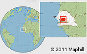 Savanna Style Location Map of Kaffrine, highlighted country, highlighted parent region