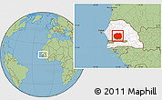 Savanna Style Location Map of Kaffrine, highlighted country