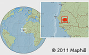 Savanna Style Location Map of Kaffrine, hill shading