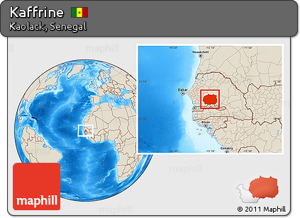 Shaded Relief Location Map of Kaffrine