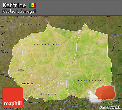 Satellite Map of Kaffrine, darken