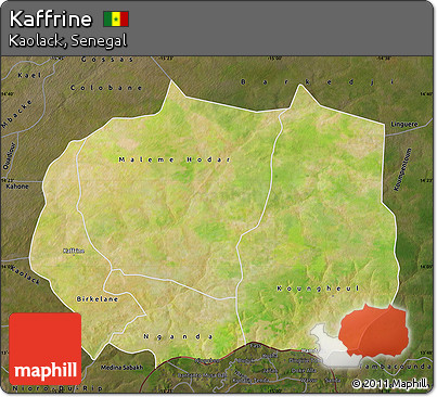 Satellite Map of Kaffrine, darken