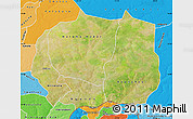 Satellite Map of Kaffrine, political shades outside