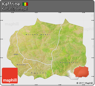 Satellite Map of Kaffrine, single color outside